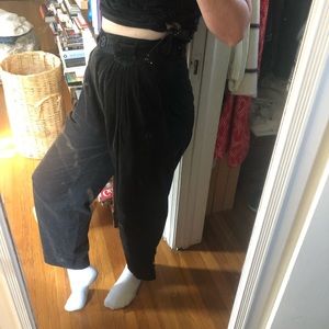 Black Trendy Corduroy Baggie Pants!!
